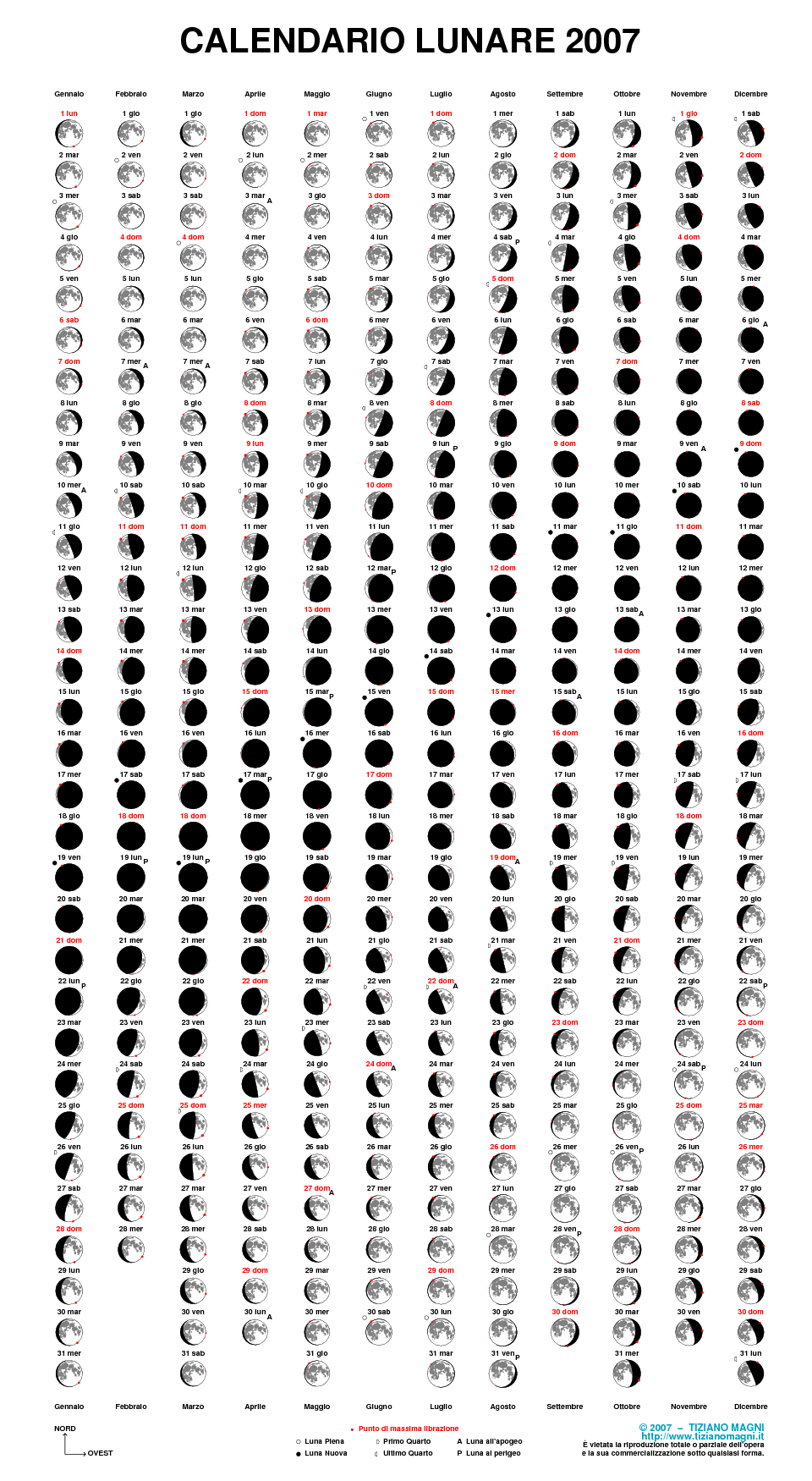 calendario lunare