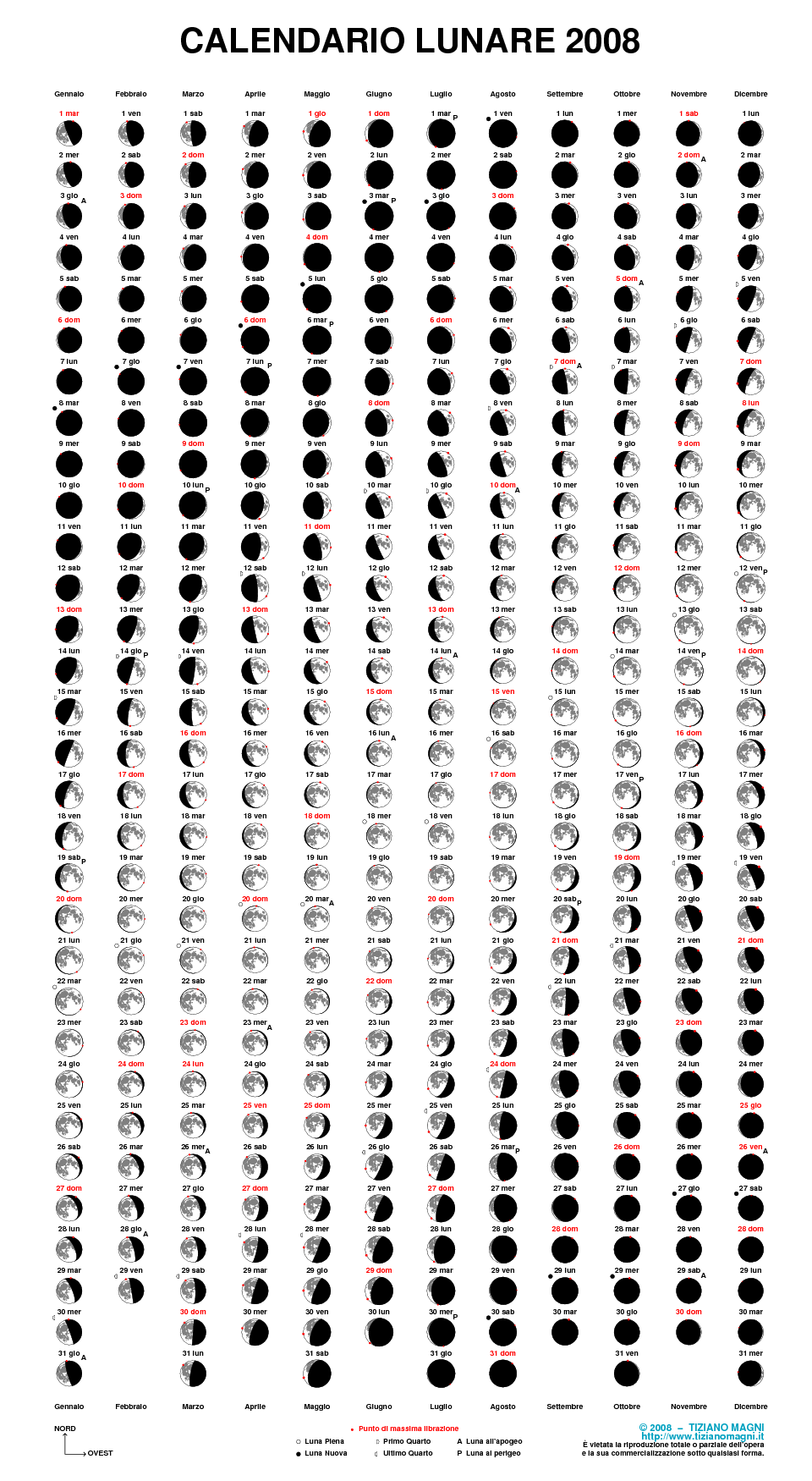 calendario lunare