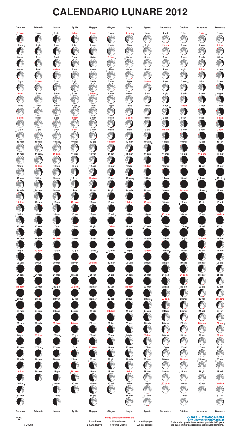 calendario lunare