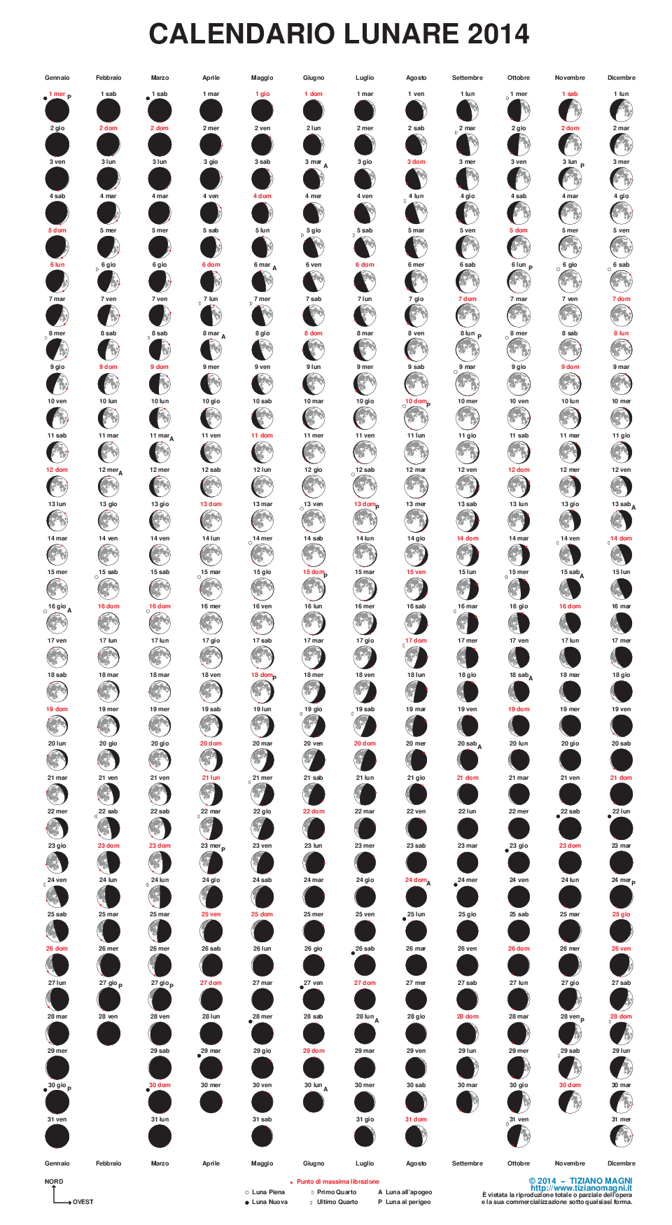 calendario lunare