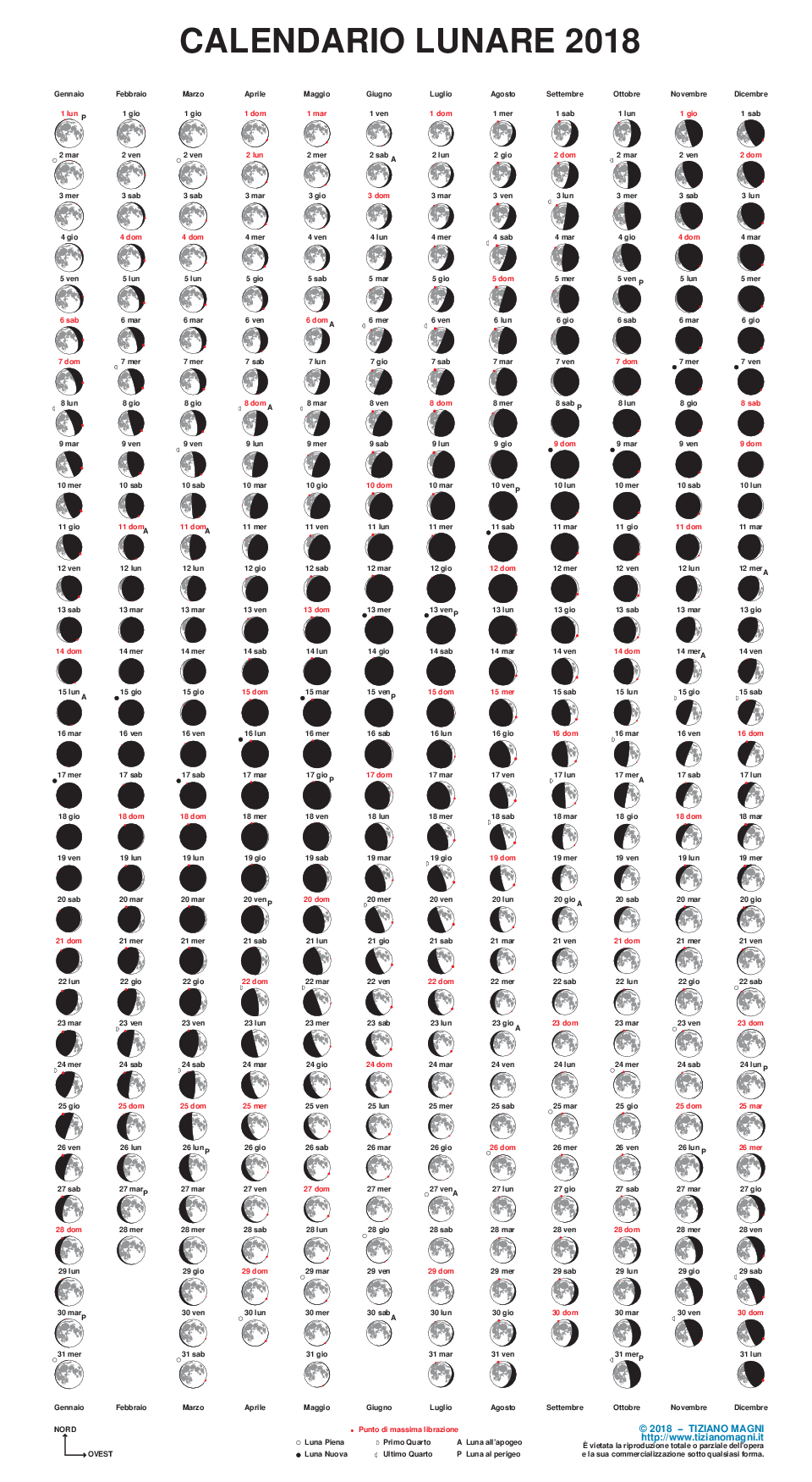 calendario lunare