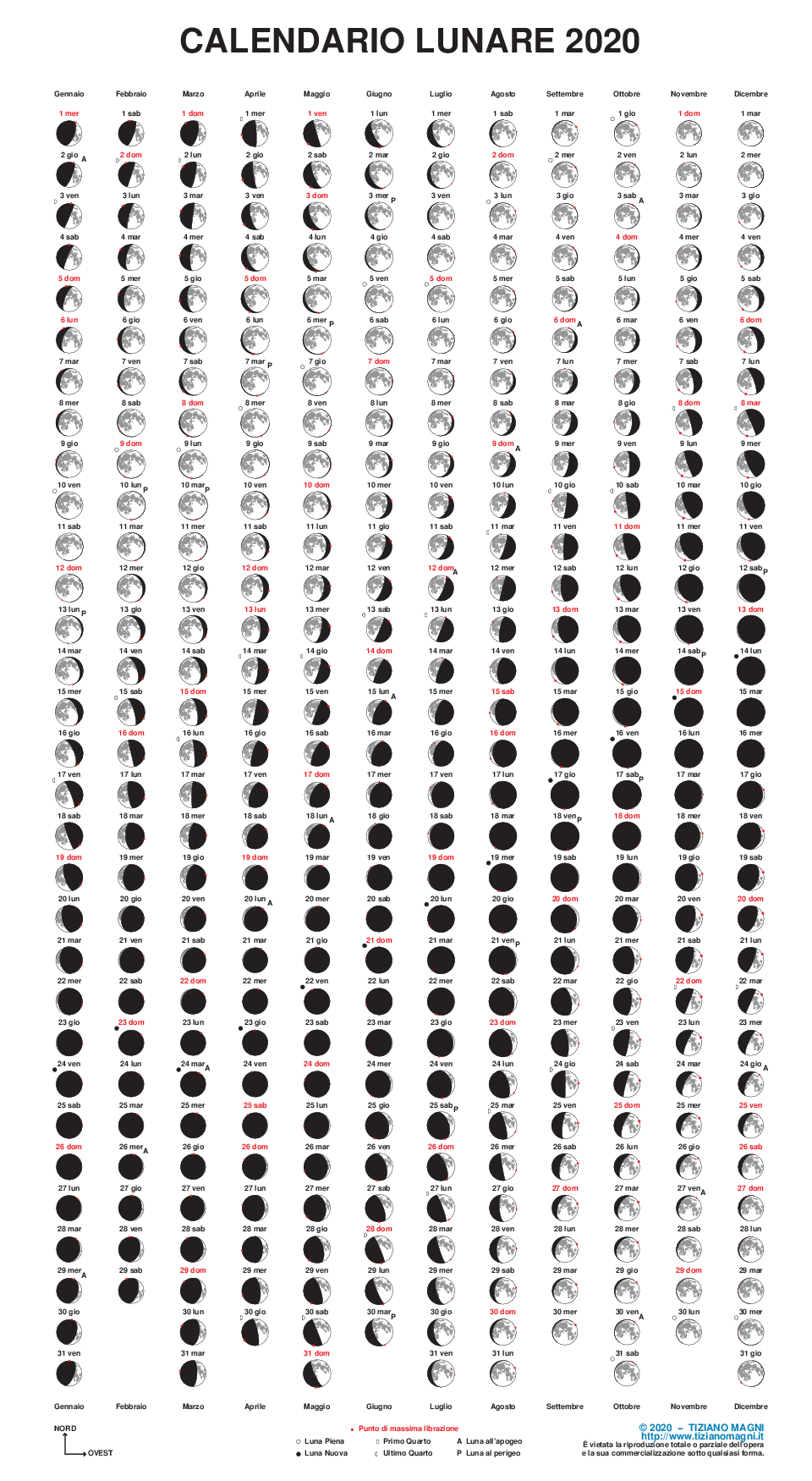 calendario lunare